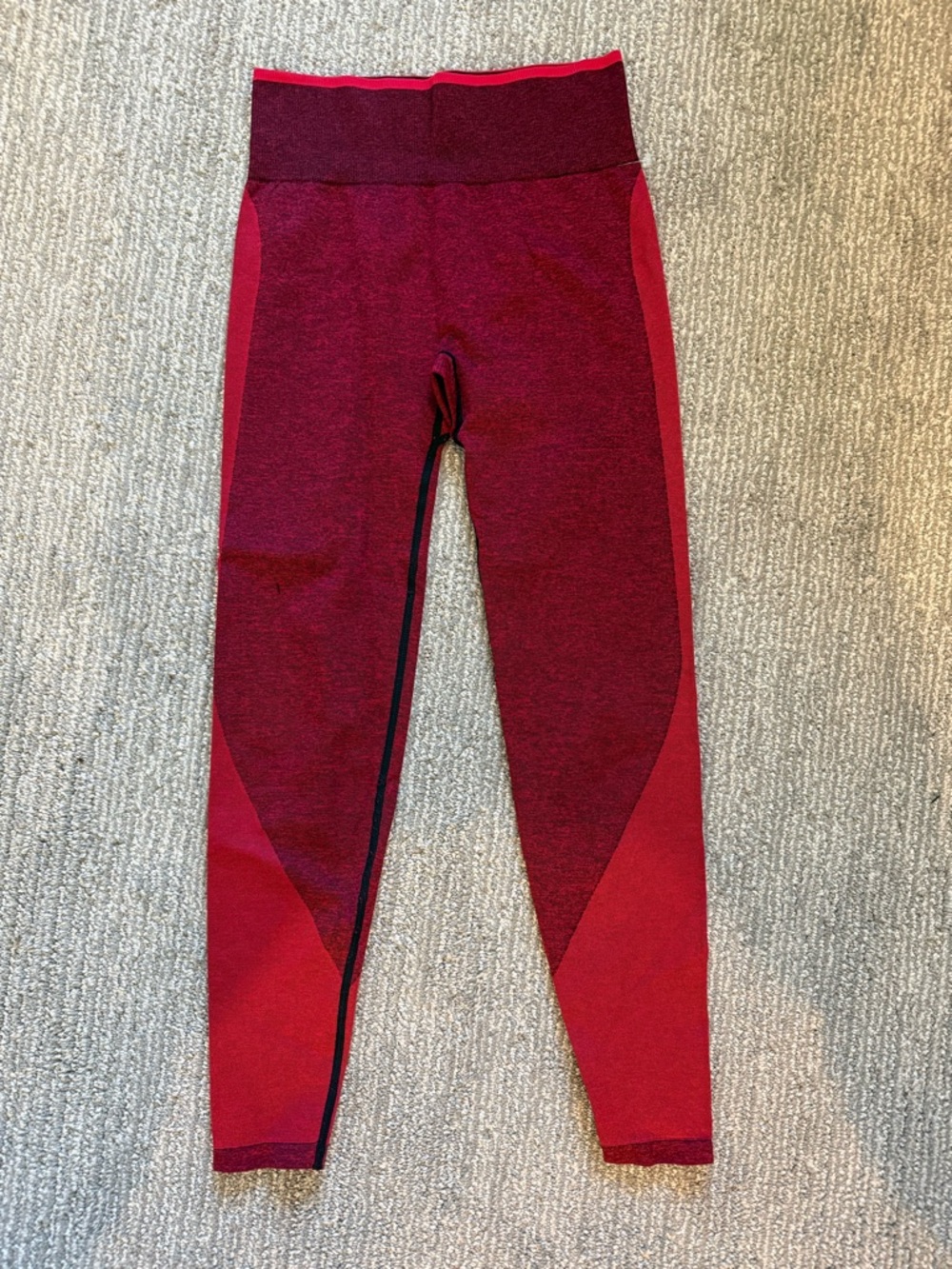 Victoria’s Secret PINK Seamless Leggings | Red Colorblock High Rise | Size S